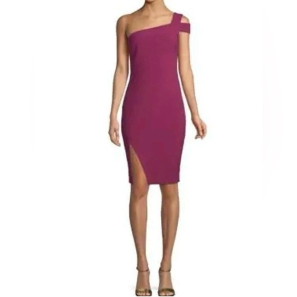 NWT Likely Packard One Shoulder Midi Dress Raspberry 6
